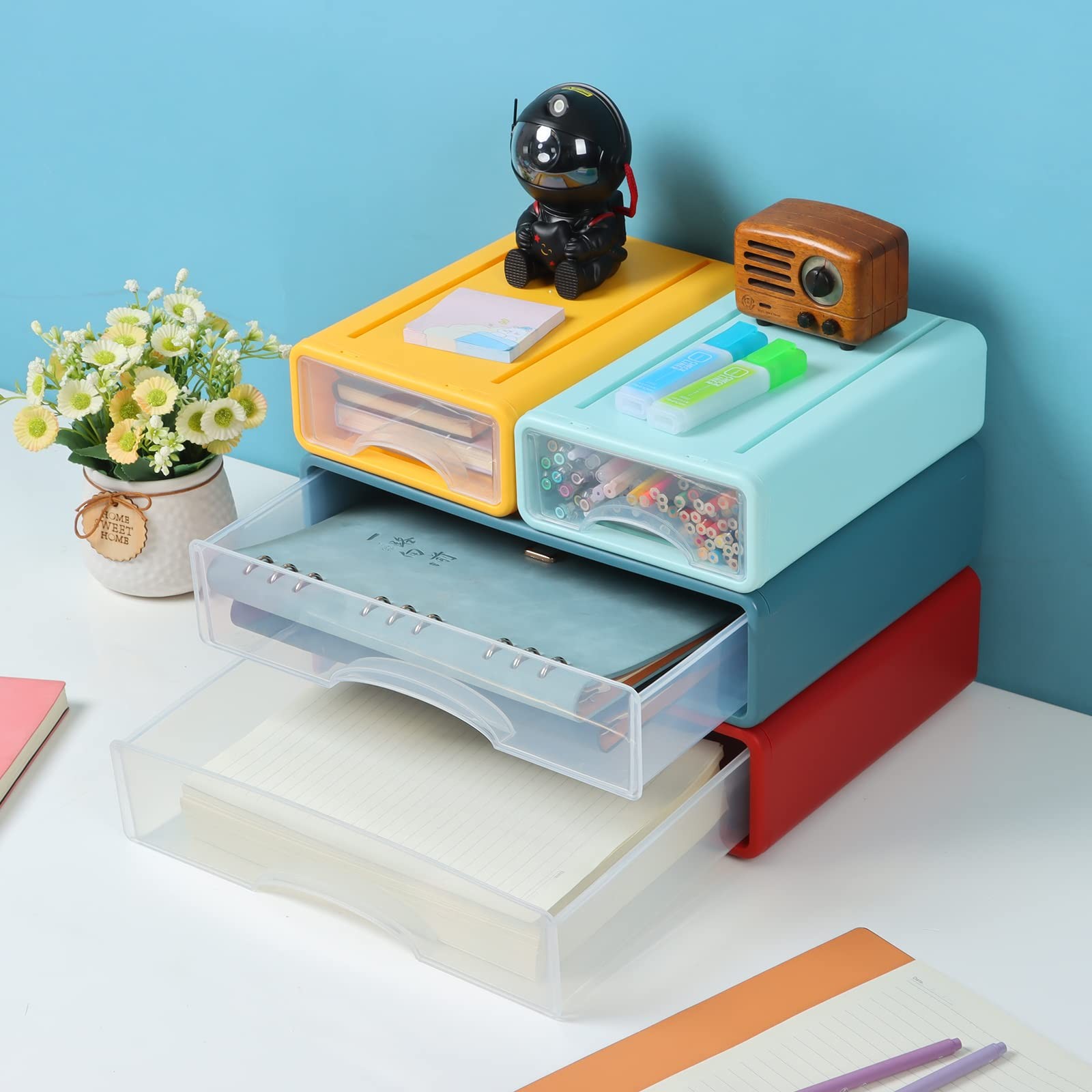 Osteed Desktop Drawers For Paper Stackable Office Storage Drawers For Desk