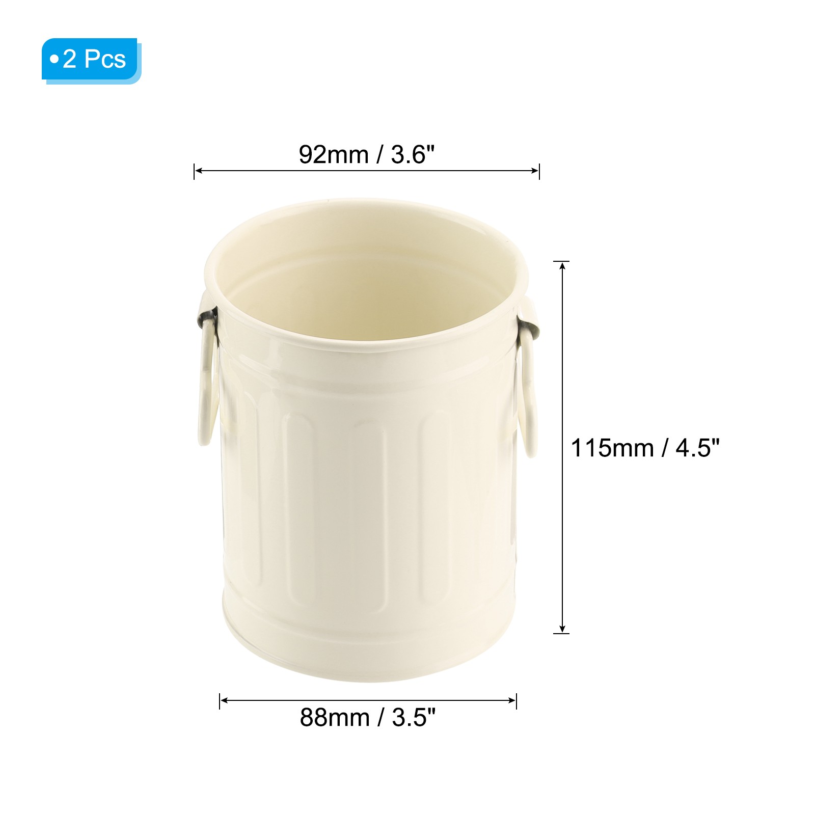 2PACK Barrel Pencil Holder Metal Pen Holder for Desk, White