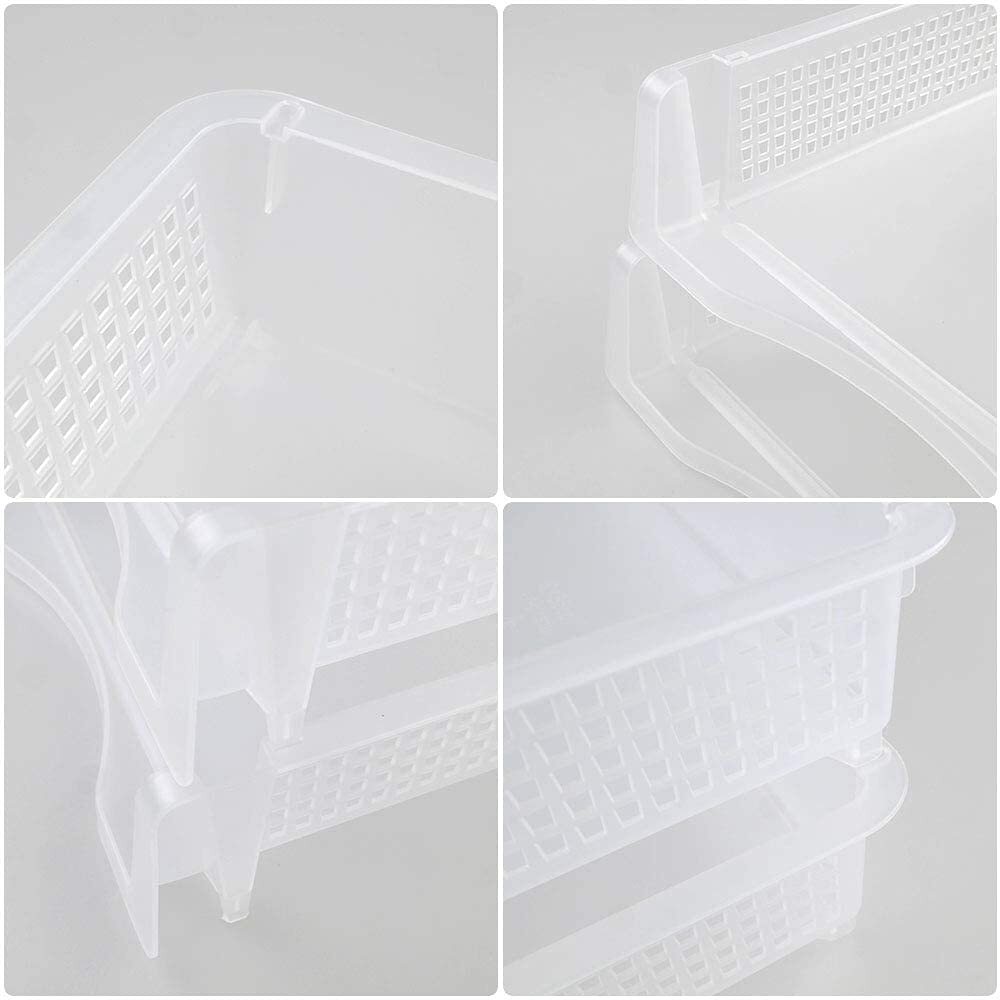 6PCS Stackable A4 Paper Trays Clear Plastic Desk Letter Document Organizer