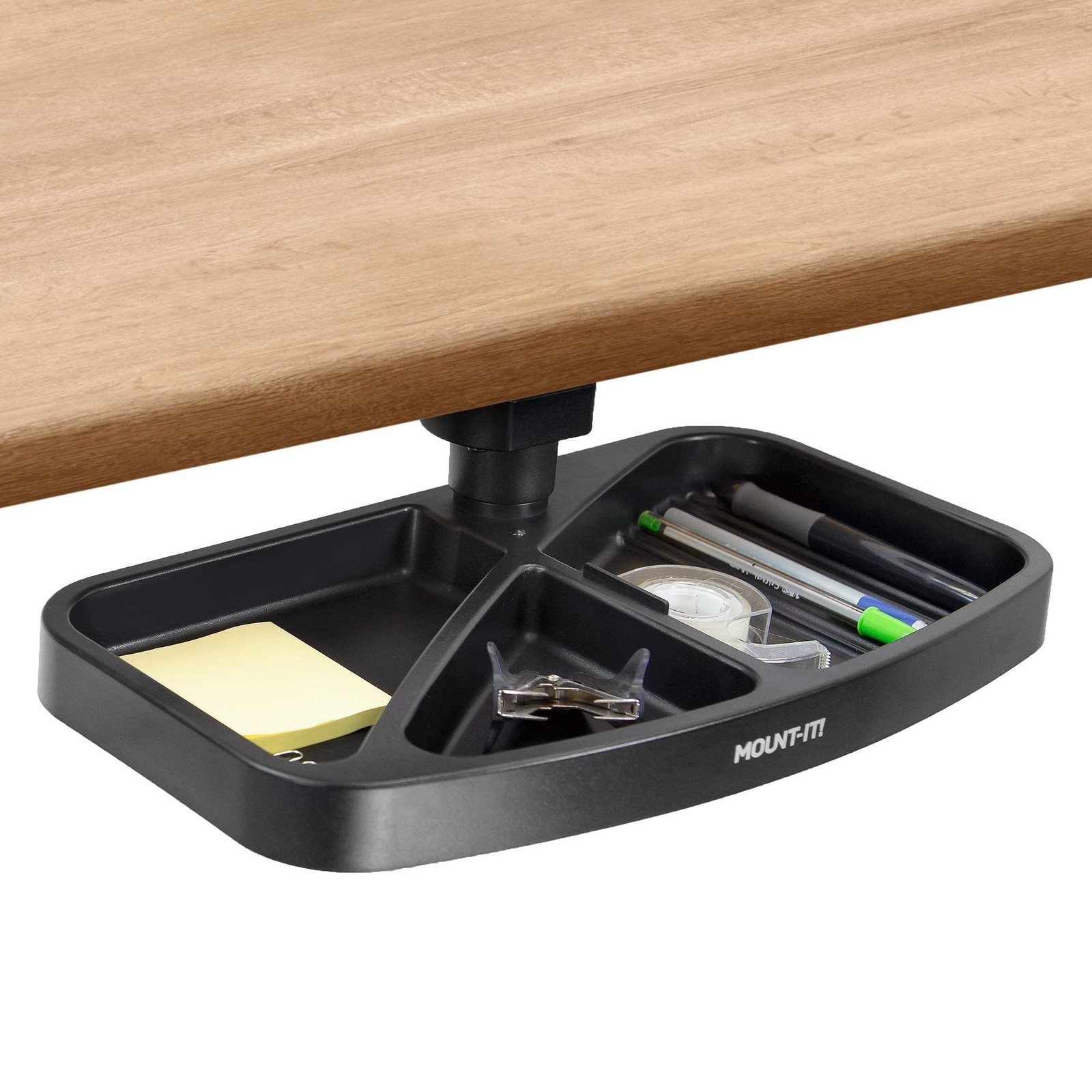 Mount-It! Under Desk Mounted Drawer, Swivel Tray for Paper Black