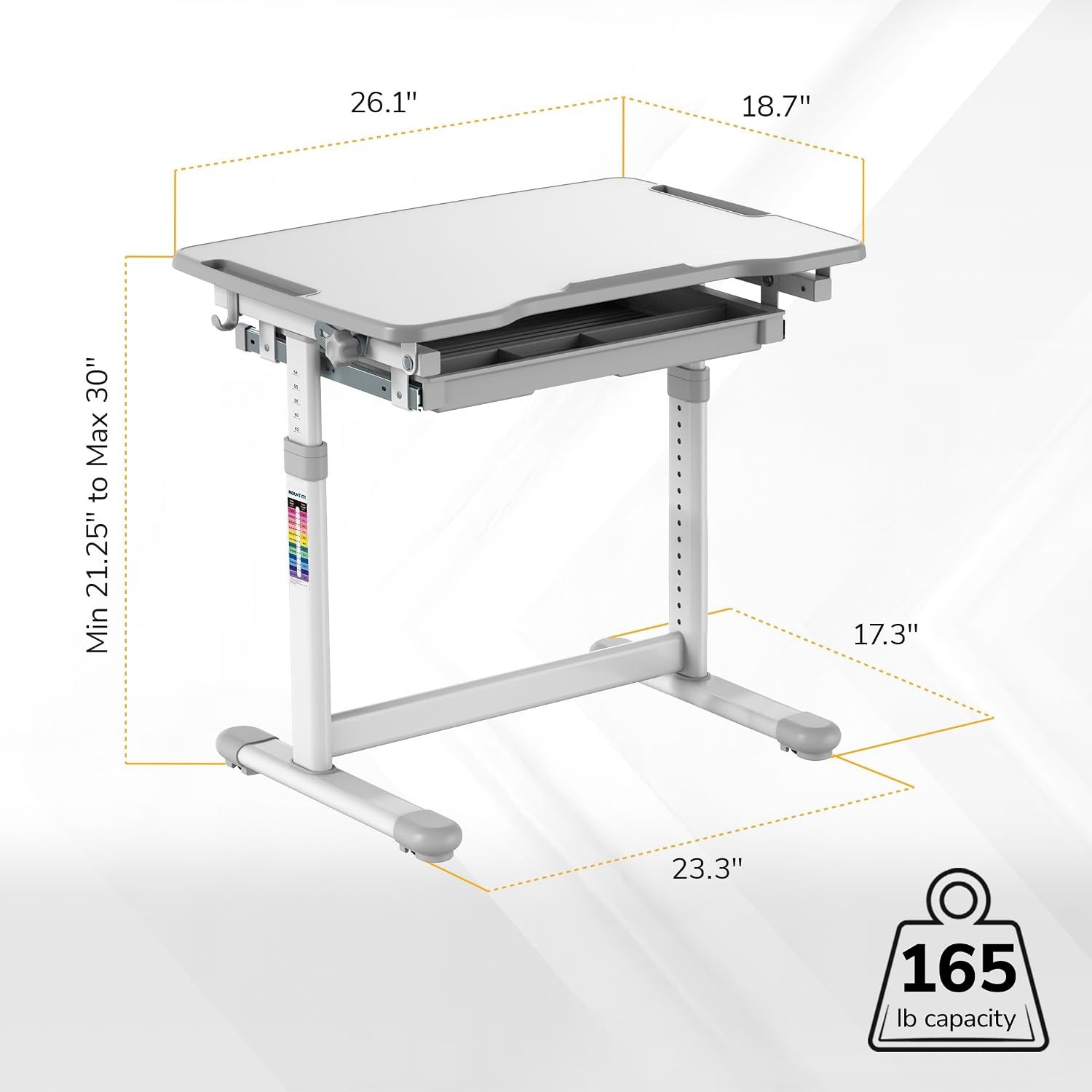 Mount-It Kids Desk & Chair Set Height Adjustable up to 30″ Ergonomic School