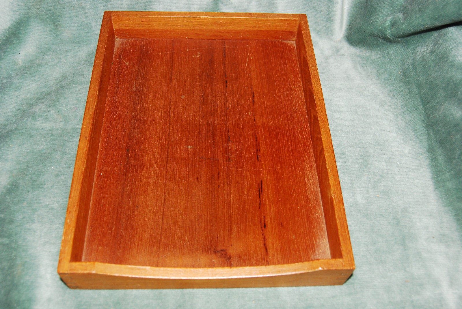 Mid Century Modern Teak Wood Office Desk 12″ Letter Tray Made in Denmark