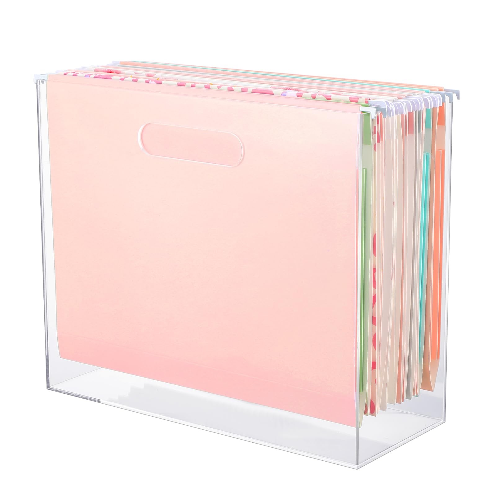 Sintuff Hanging File Organizer Box, Acrylic Folder Transparent