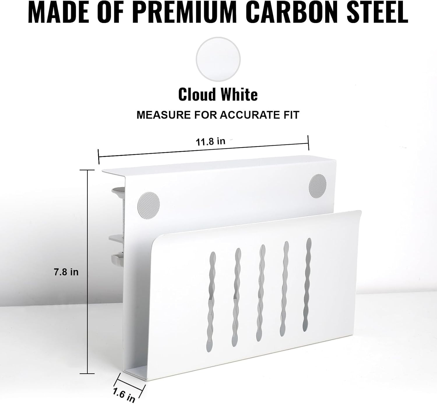 Desk Side Storage Organizer, Under Desk Laptop Holder with Magnetic Pen Holder,