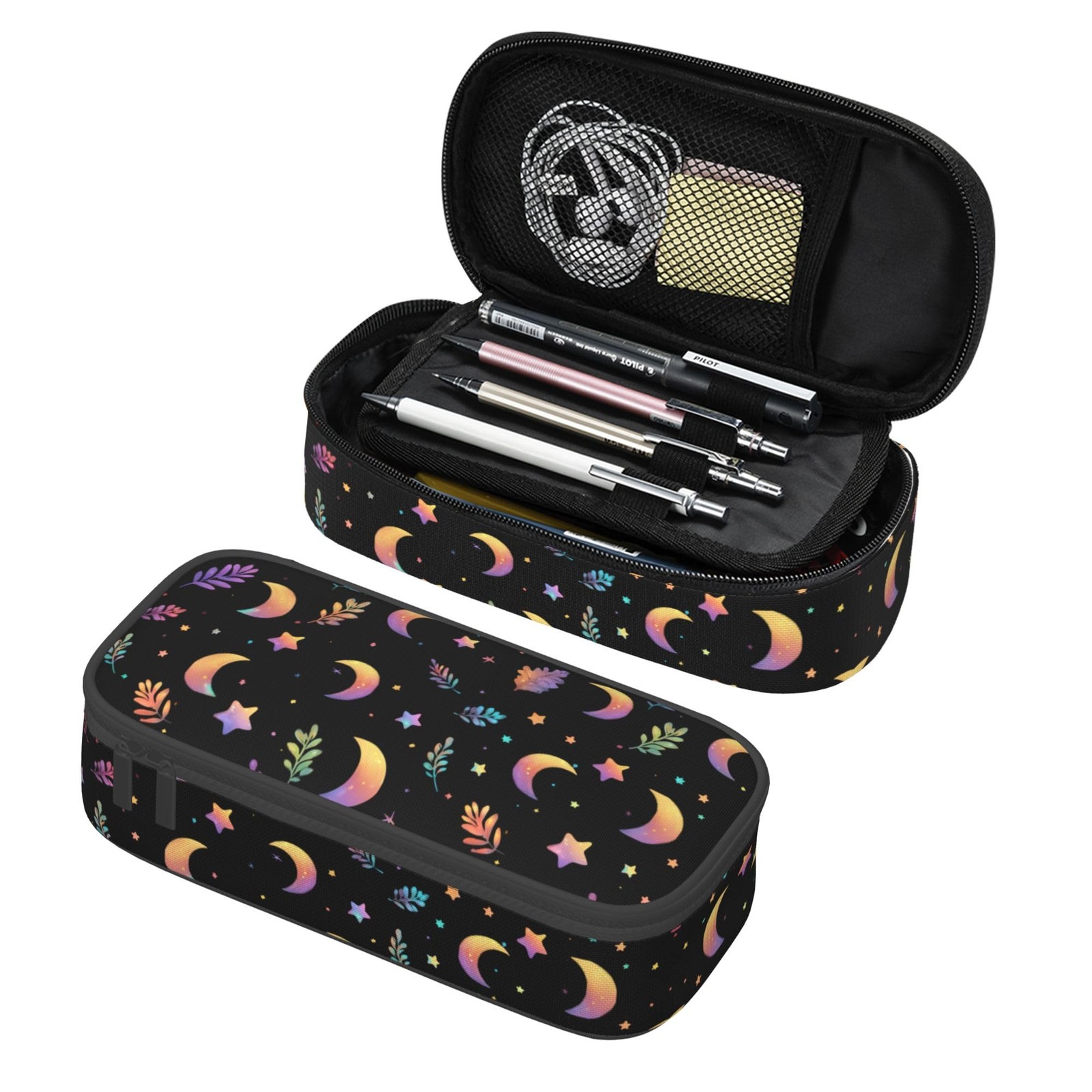 Moon Pencil Case Big Capacity Pen Pouch Zipper Stationary Bag Lightweight for…
