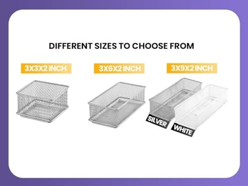 Silver Mesh Drawer Cabinet and or Shelf Organizer, School Supply Holder 3×6 1594