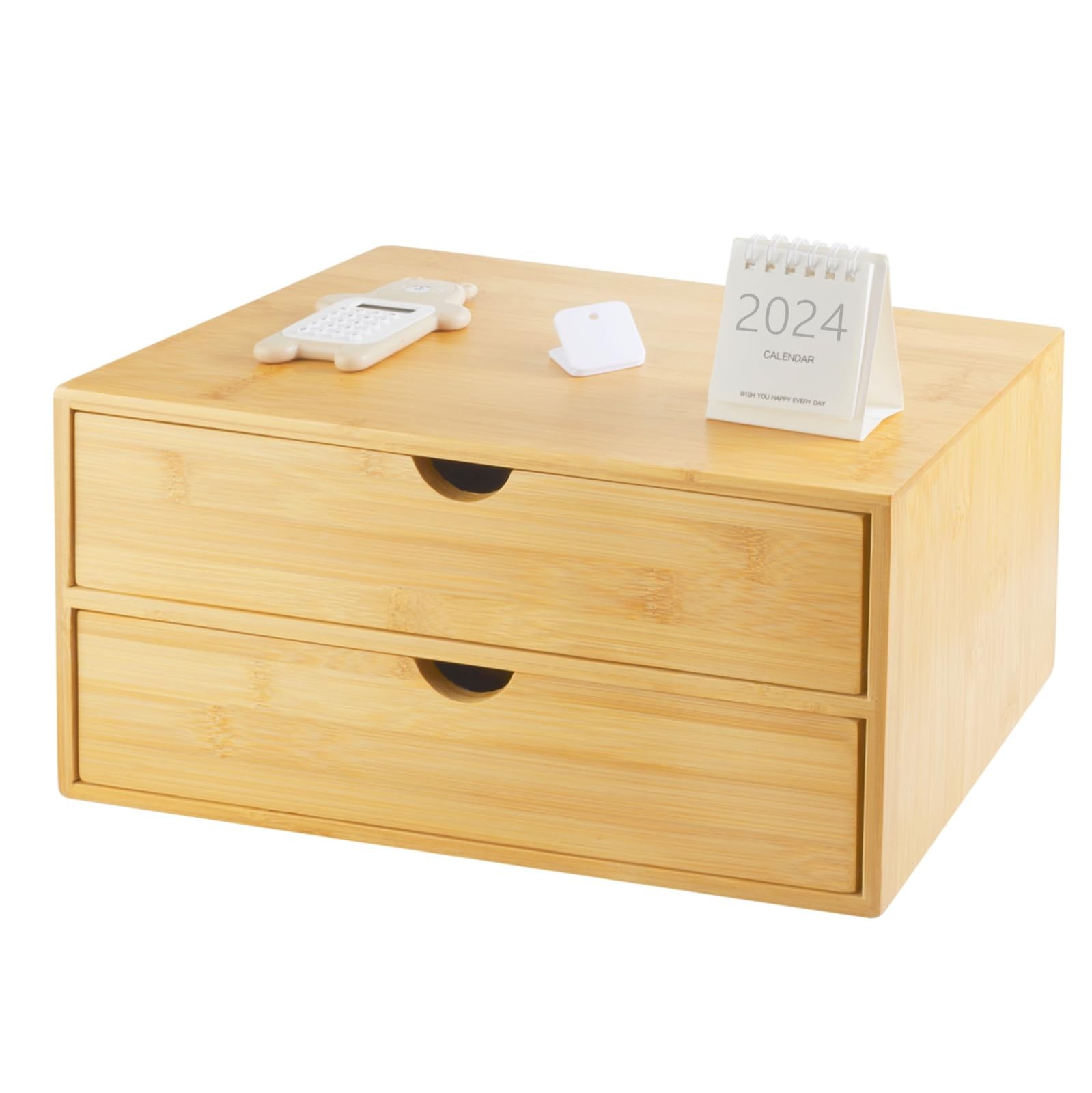 Bamboo Desk Organizer with Drawers, Countertop Organizer with Drawers Makeup …
