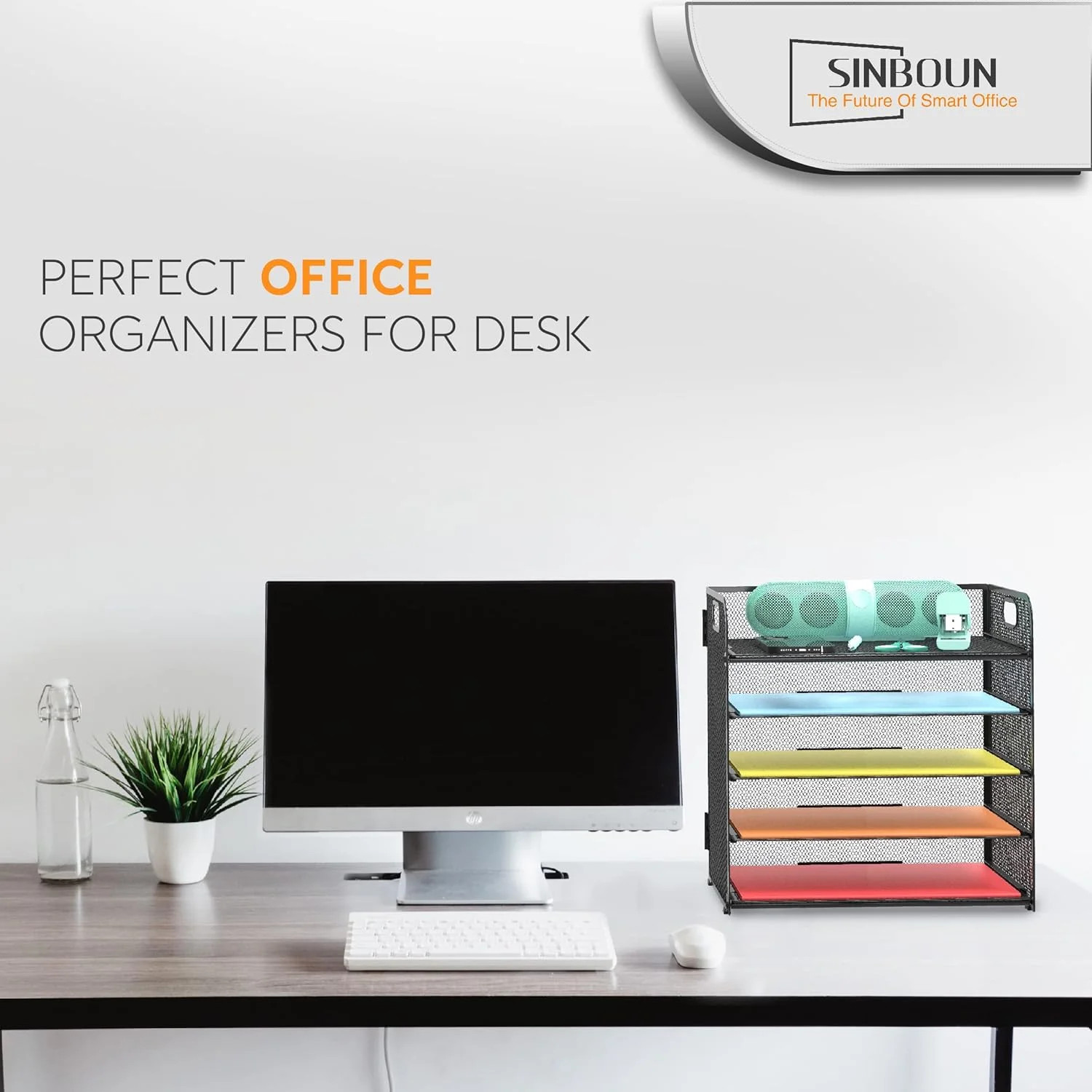 Letter Tray Paper Organizer 5-Tier Desk Organizer File Organizer Paper Holder wi