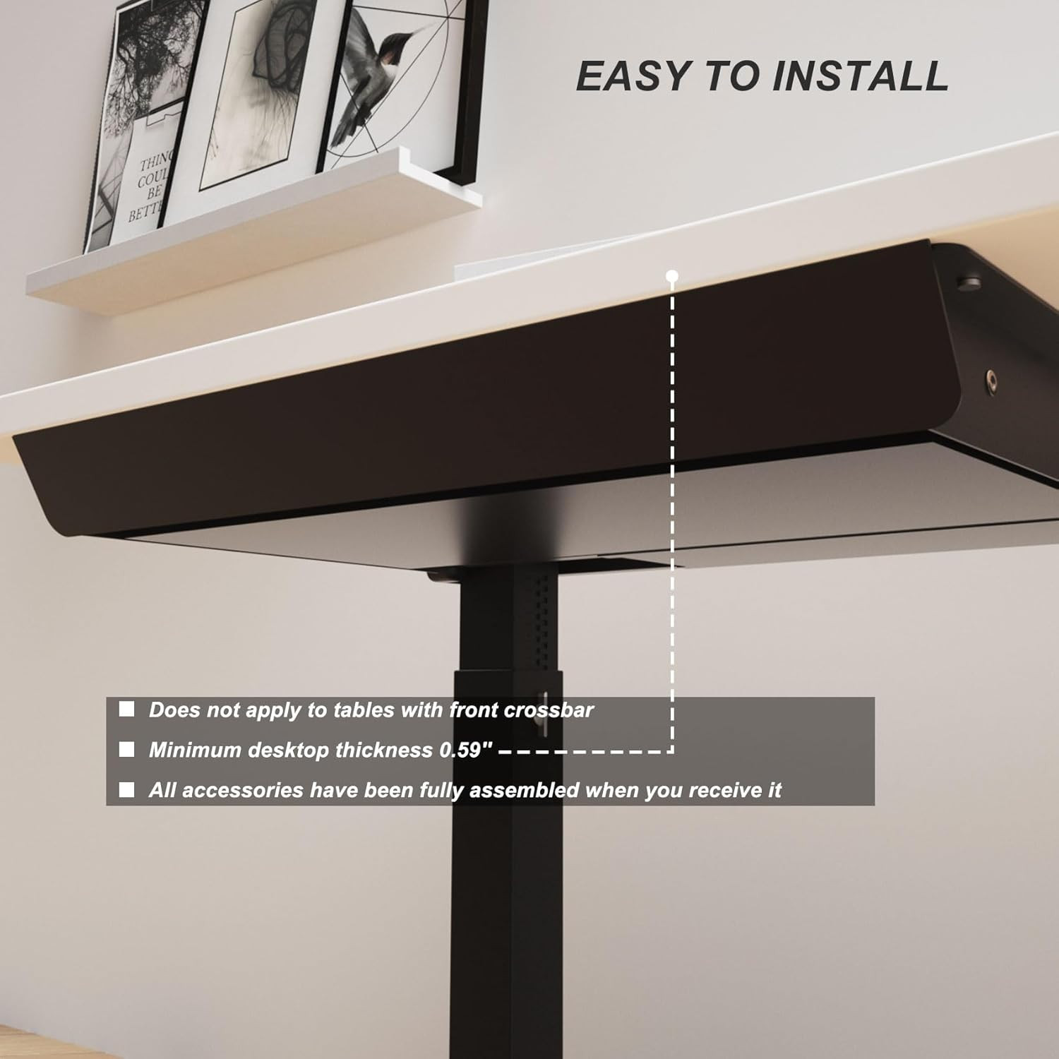 Large under Desk Mounted Sliding Drawer with Pencil Tray and 60 Degree Tilt Pane