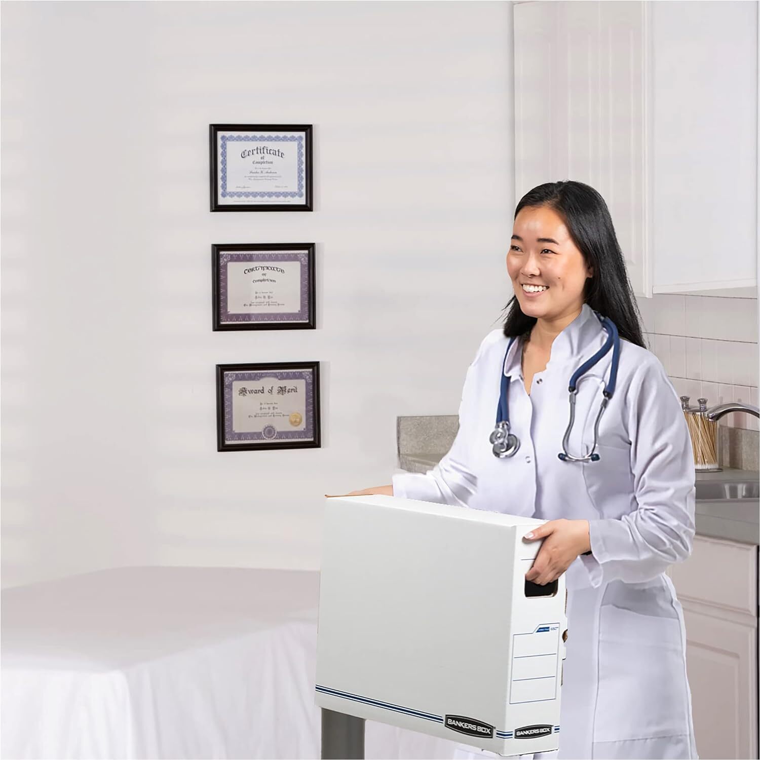Bankers Box 12 Pack X-RAY Basic-Duty File Storage Boxes, Standard Blue;white