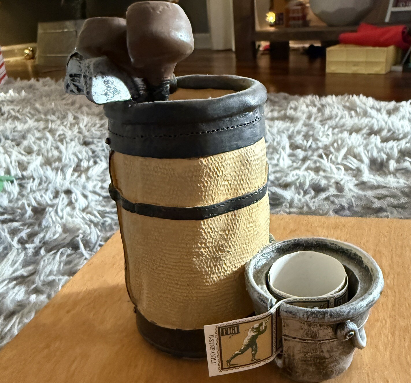 Vintage Golf Figi Graphics 1996 Golf Bag Desk Accessory Pencil Holder Cup