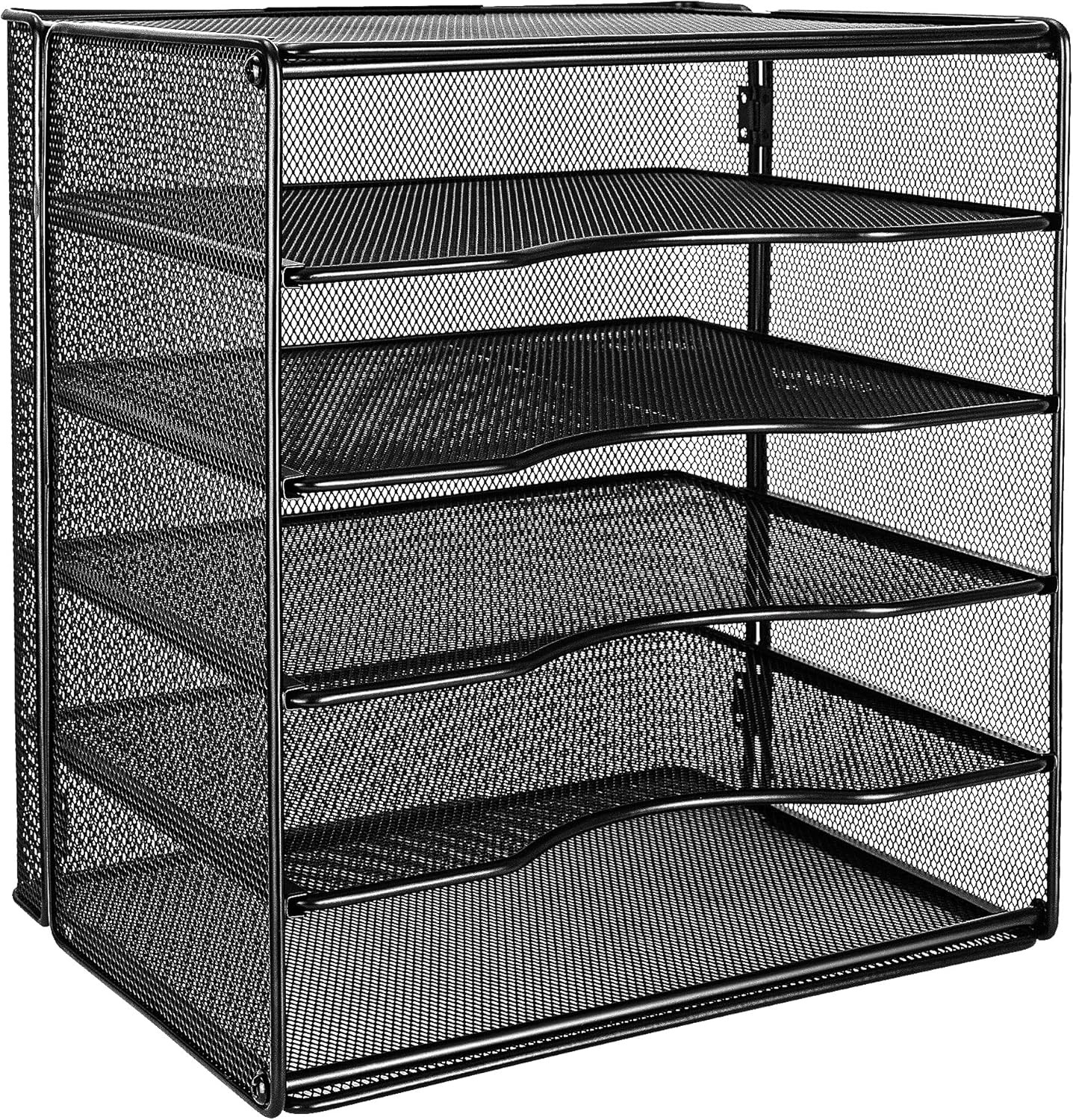 5-Tier Mesh Desk Organizer, File Holder, Paper Sorter for Office Supplies, Mail,