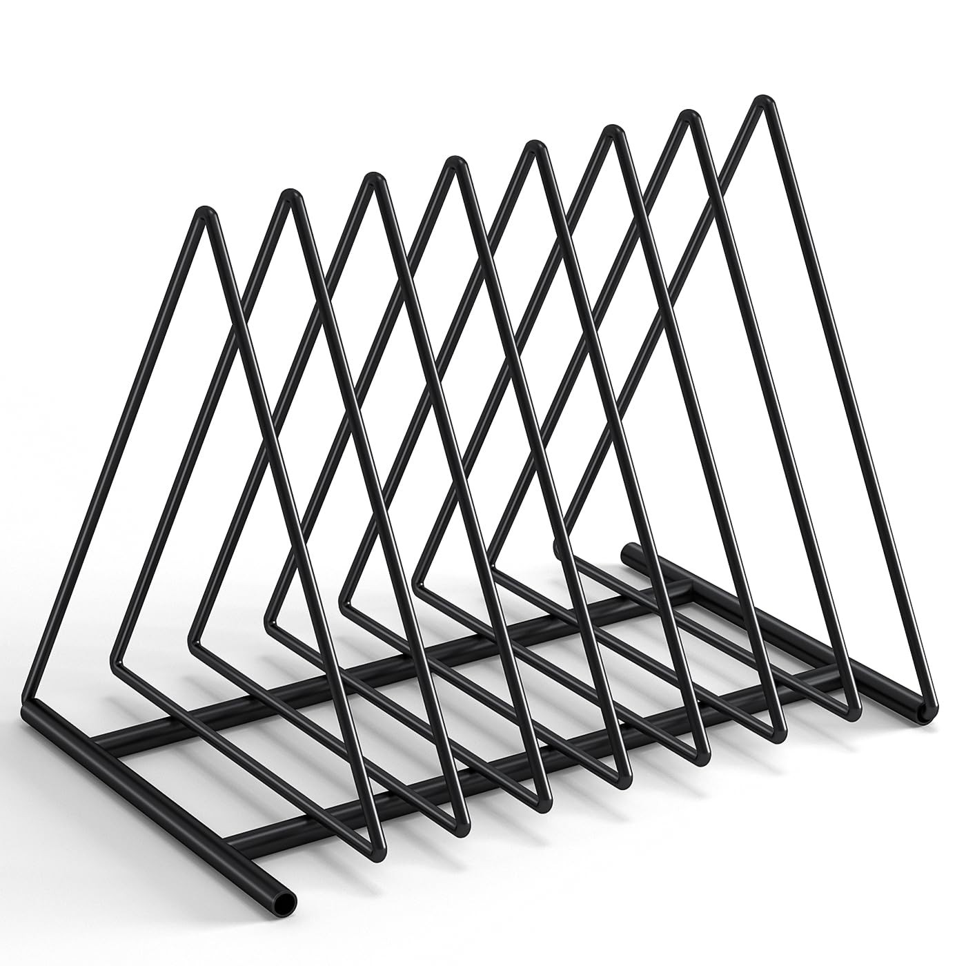 Triangle Desk File Organizer, 7 Slots Metal File Sorter Magazine Holder Document