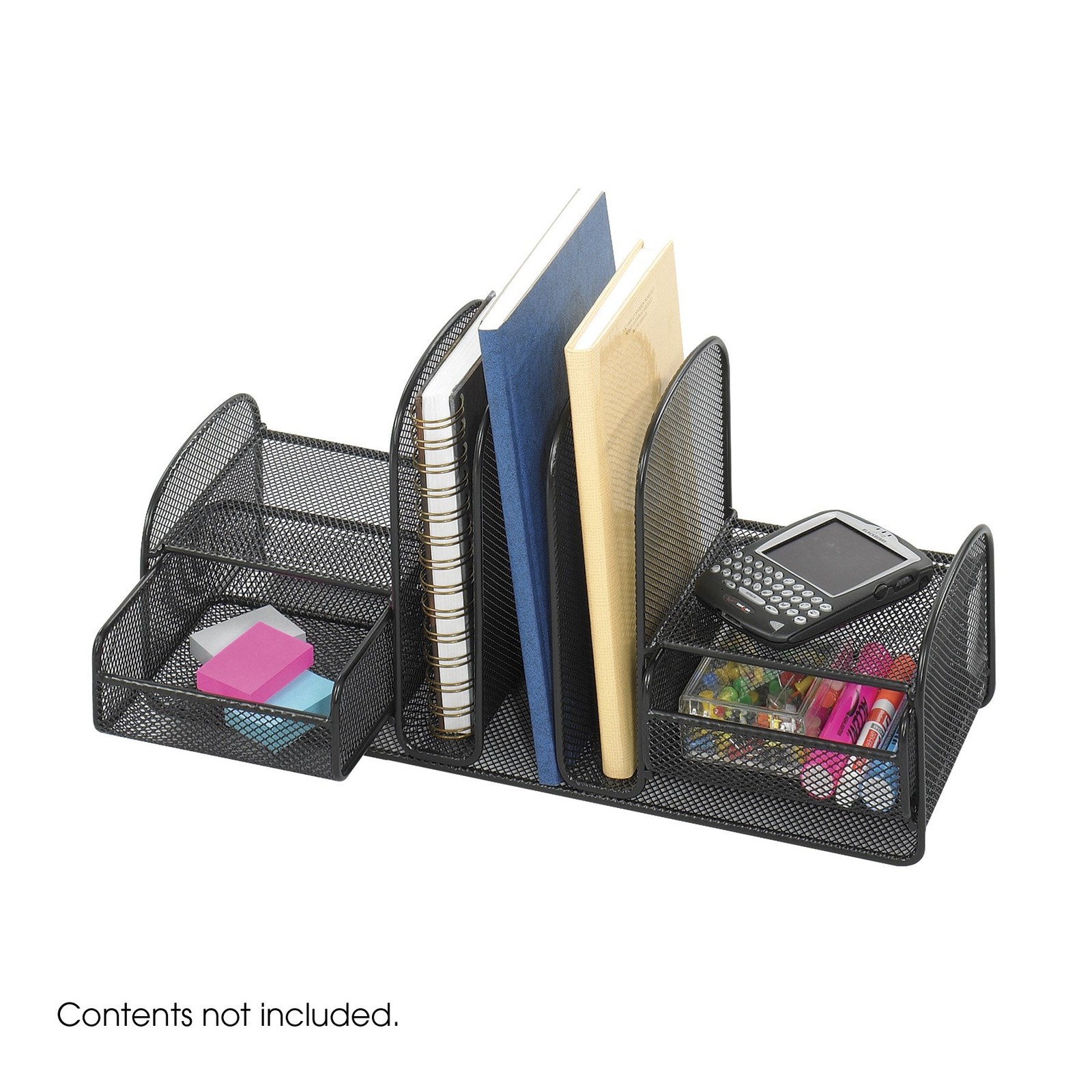 Safco 3263BL Onyx Mesh Desk Organizer with Three 7.8″ x 17″ x 6.8″, Black