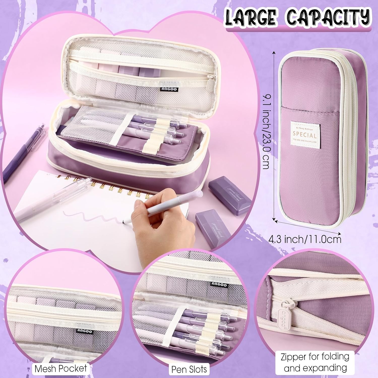 Practical 38-Piece Office Supplies in Stylish Purple – Perfect for Organizing