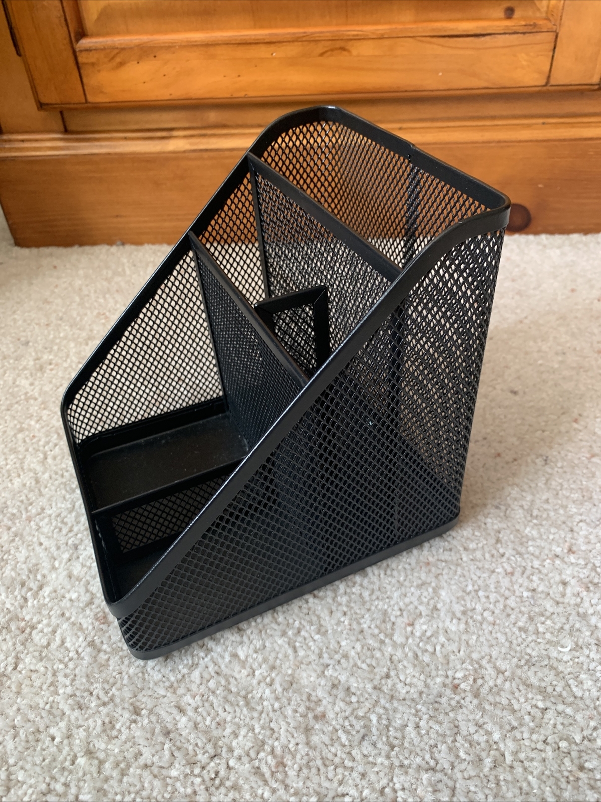 Brightroom Medium Desktop Organizer Black Mesh Metal Desk Office 7in x 7in x 6in