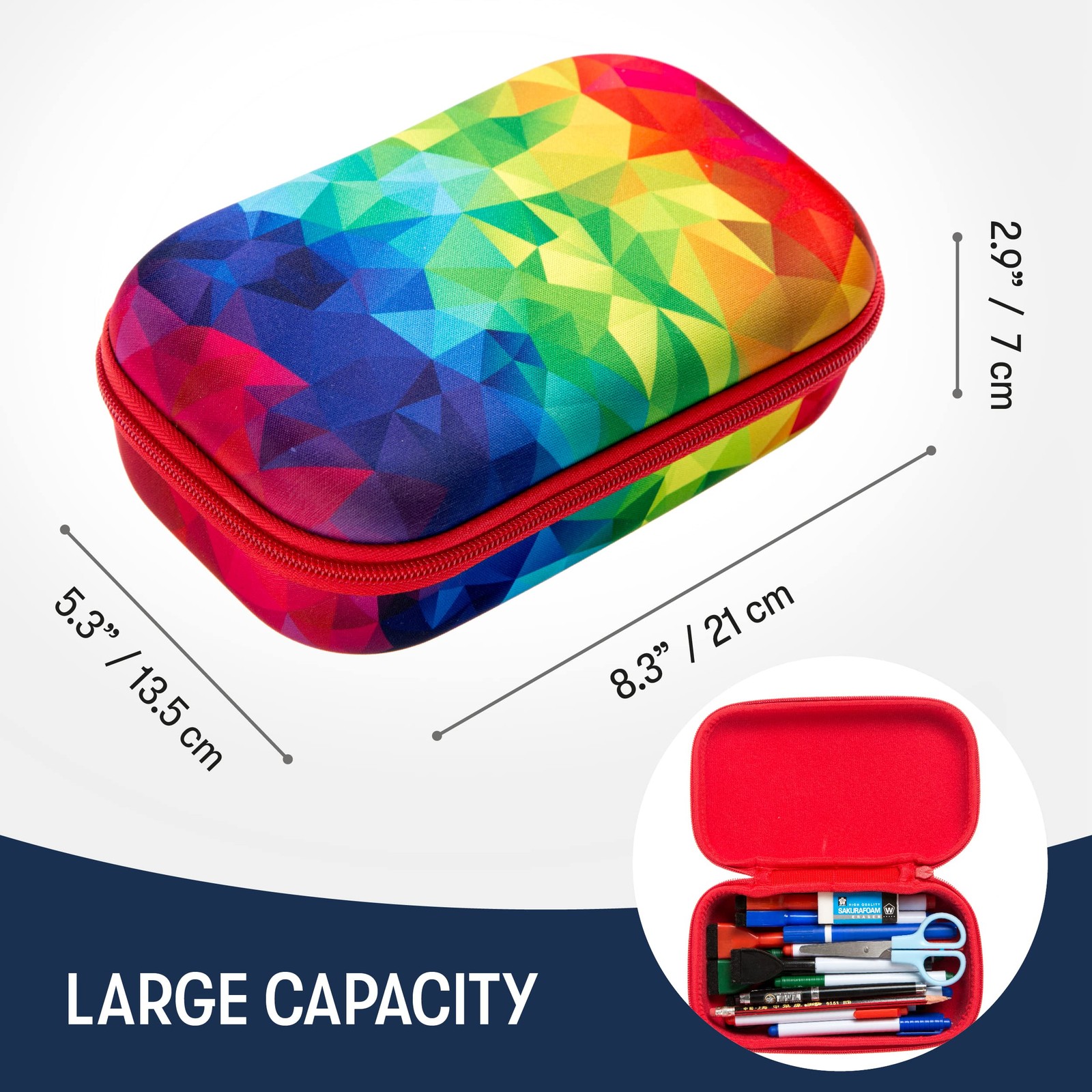 ZIPIT Colorful Pencil Case for Girls, Cute Box, Kaleidoscope