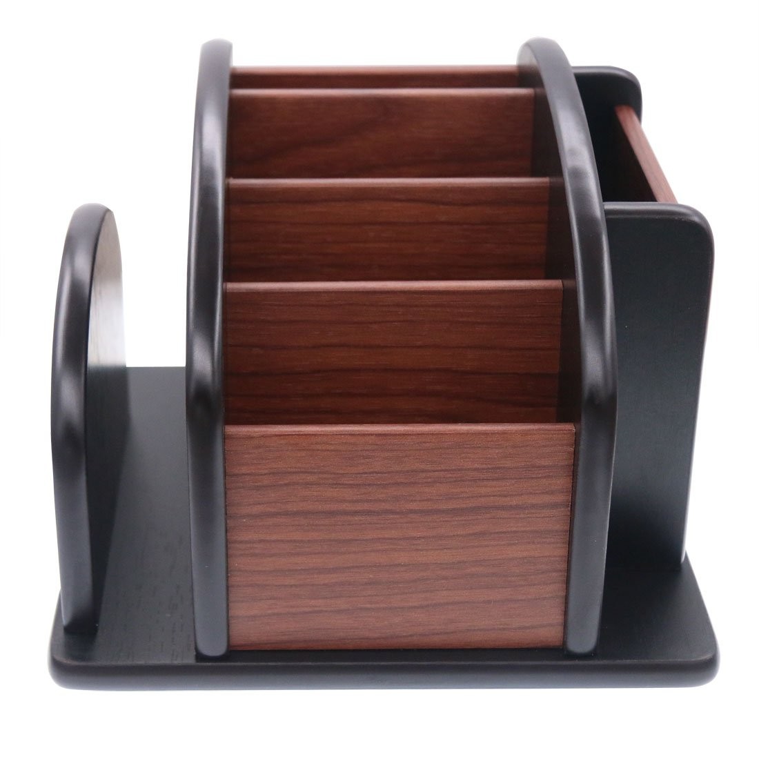Remote Control Holder Caddy, 360° Rotating Coffee Table Organizer with 6 Comp…