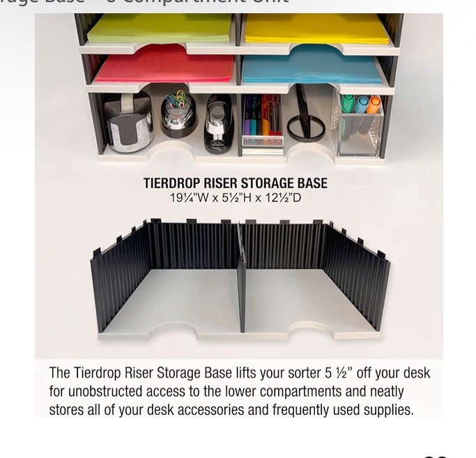 NEW Desktop Organizer 6 Letter Tray Sorter + Riser Storage Base for Easy Access