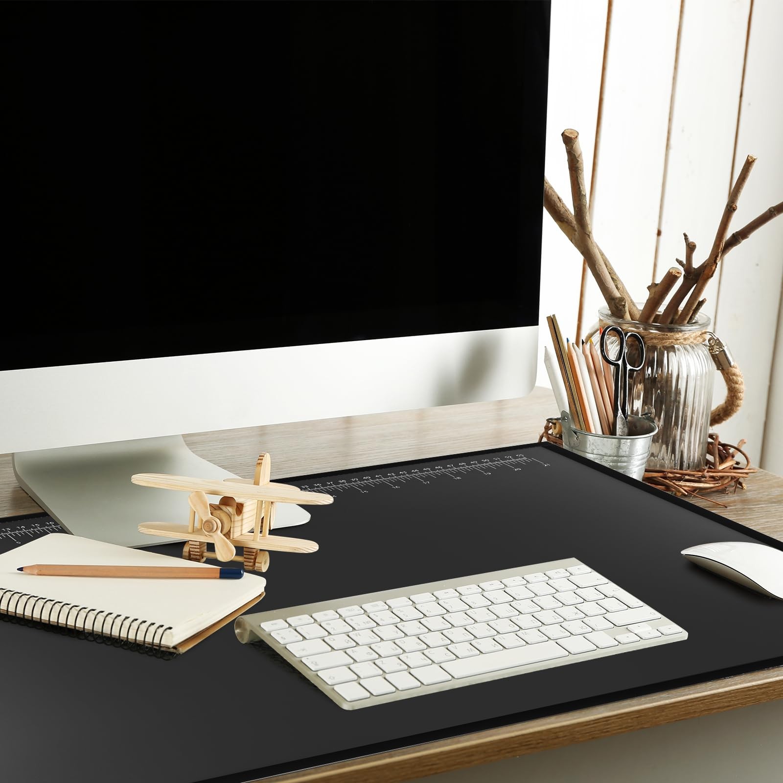 Colingmill 24″ x 19″ Black Desk Pads Desktop x 19″, and Clear
