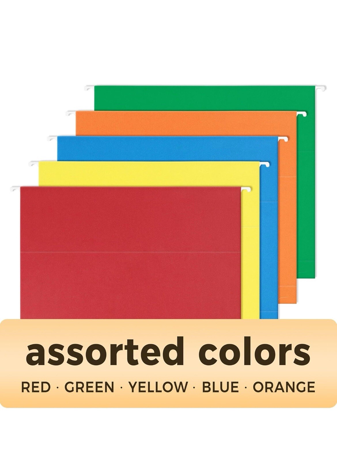 Hanging File Folders Assorted Colors, 25 Pack File Folders Letter Size