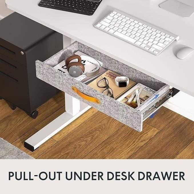 Sliding Under Desk Felt Drawer Organizer w/ Rails – NEW OPEN BOX