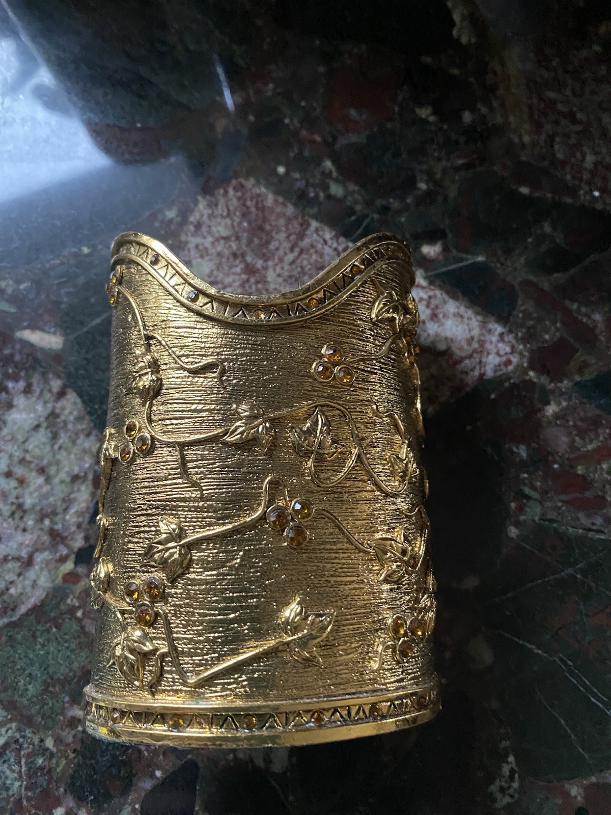 Elegant gold makeup brush or pen holder 6 inches