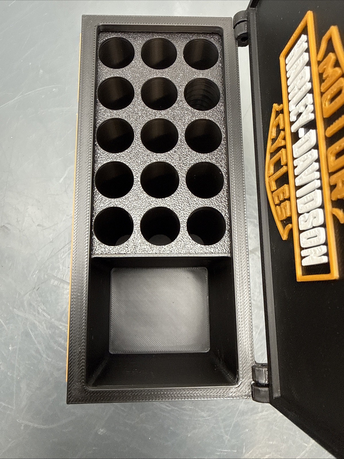 Harley Davidson Tool Box Pen Holder Garage Desk Organizer Man Cave Decor Gift