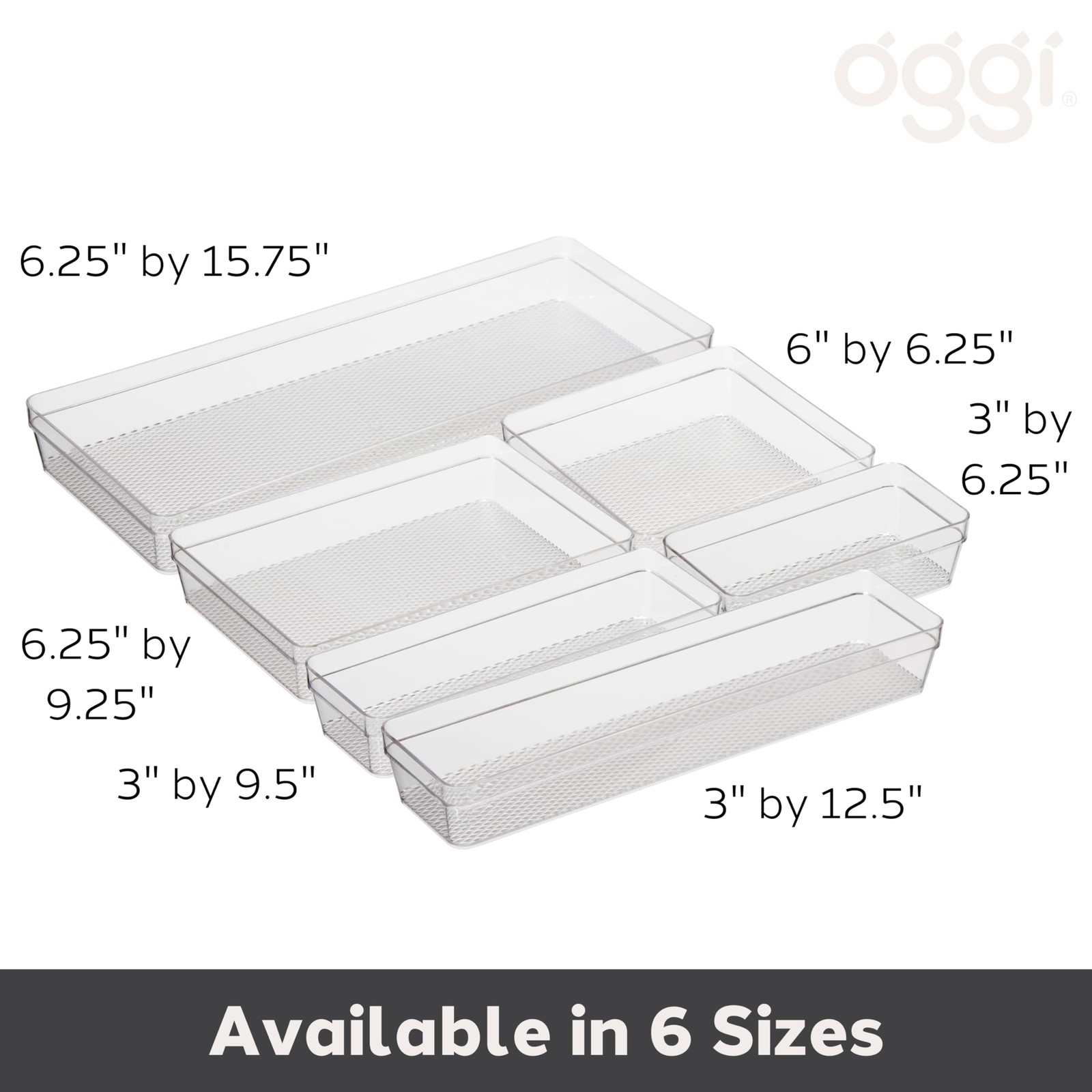 Oggi Clear Drawer Organizer – 3″ X 12.5″ – Ideal for by 12″,