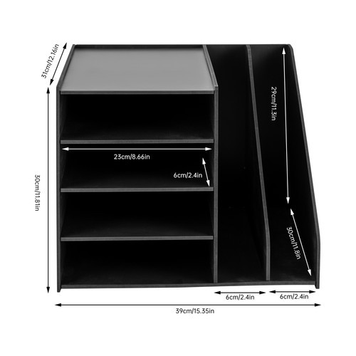 PVC File Organizer for Desk, 6 Tier Desk Organizer Paper Tray 15.35″ x 12.16″