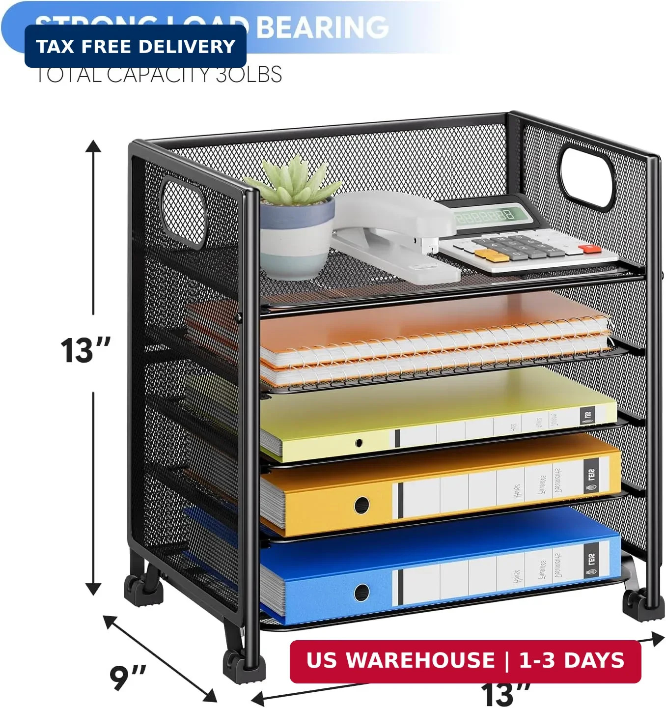 Simple Trending 5-Tier Paper Organizer for Desk- Letter Tray & File Holder with