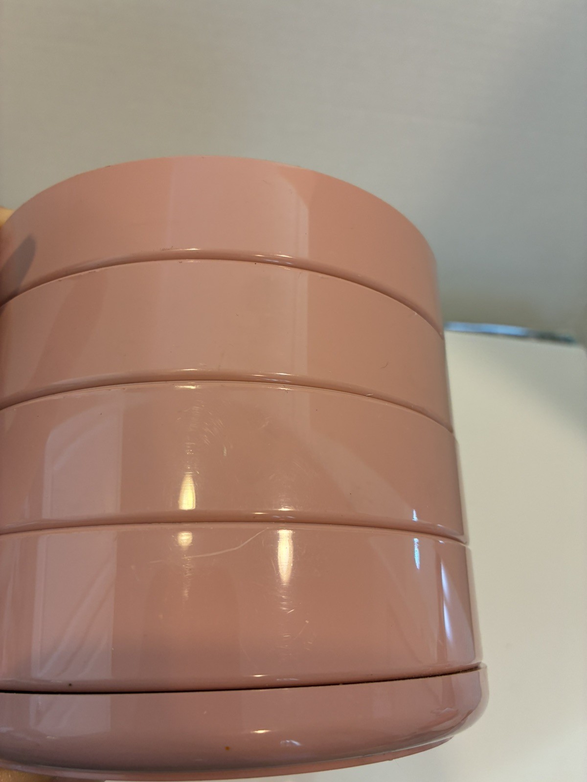 Vintage InterDesign 4 Tier Swivel Desk Organizer Pink Color ( no lid)
