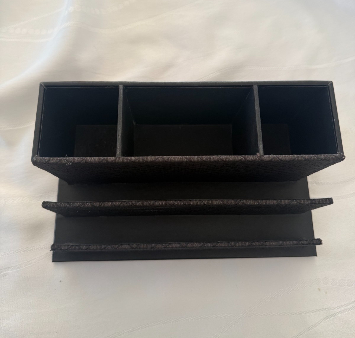 Black Desk Organizer Mail Letter Holder File Sorter Office Desktop Storage