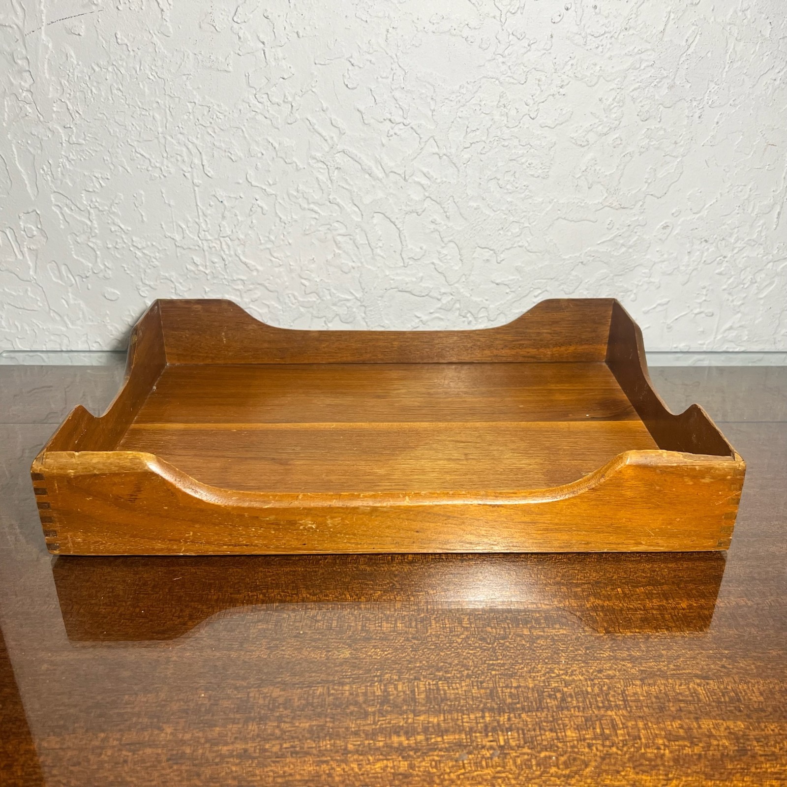 Vintage Hedges Files “The Line” Wood Letter Paper Tray Desk Organizer No 1922