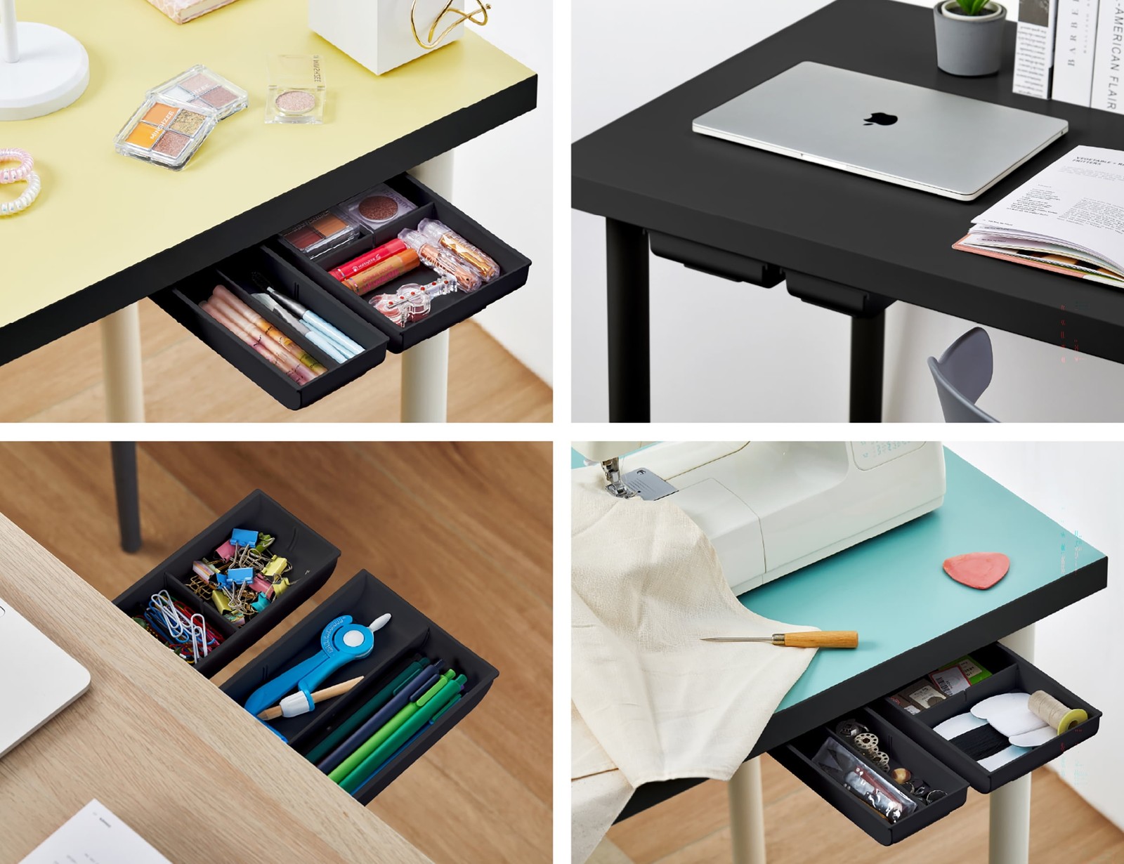 Konnect Under Desk Drawer Organization Self-Adhesive Organizer Under Desk