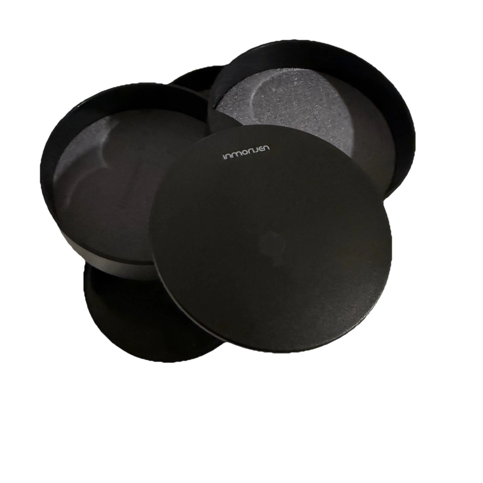 Inmonjen Rotating Desk Organizer Round Black Jewelry Makeup Storage Tray