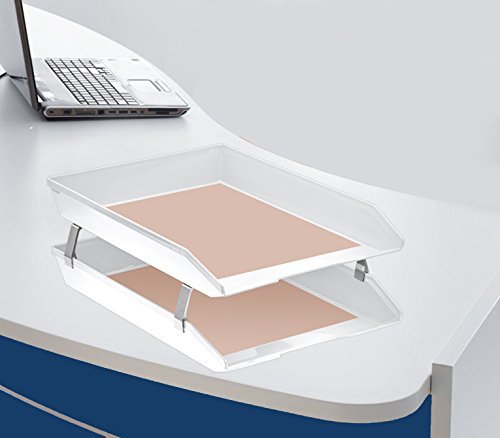 Acrimet Facility 2 Tiers Double Letter Tray Front Loading Design (White Color)