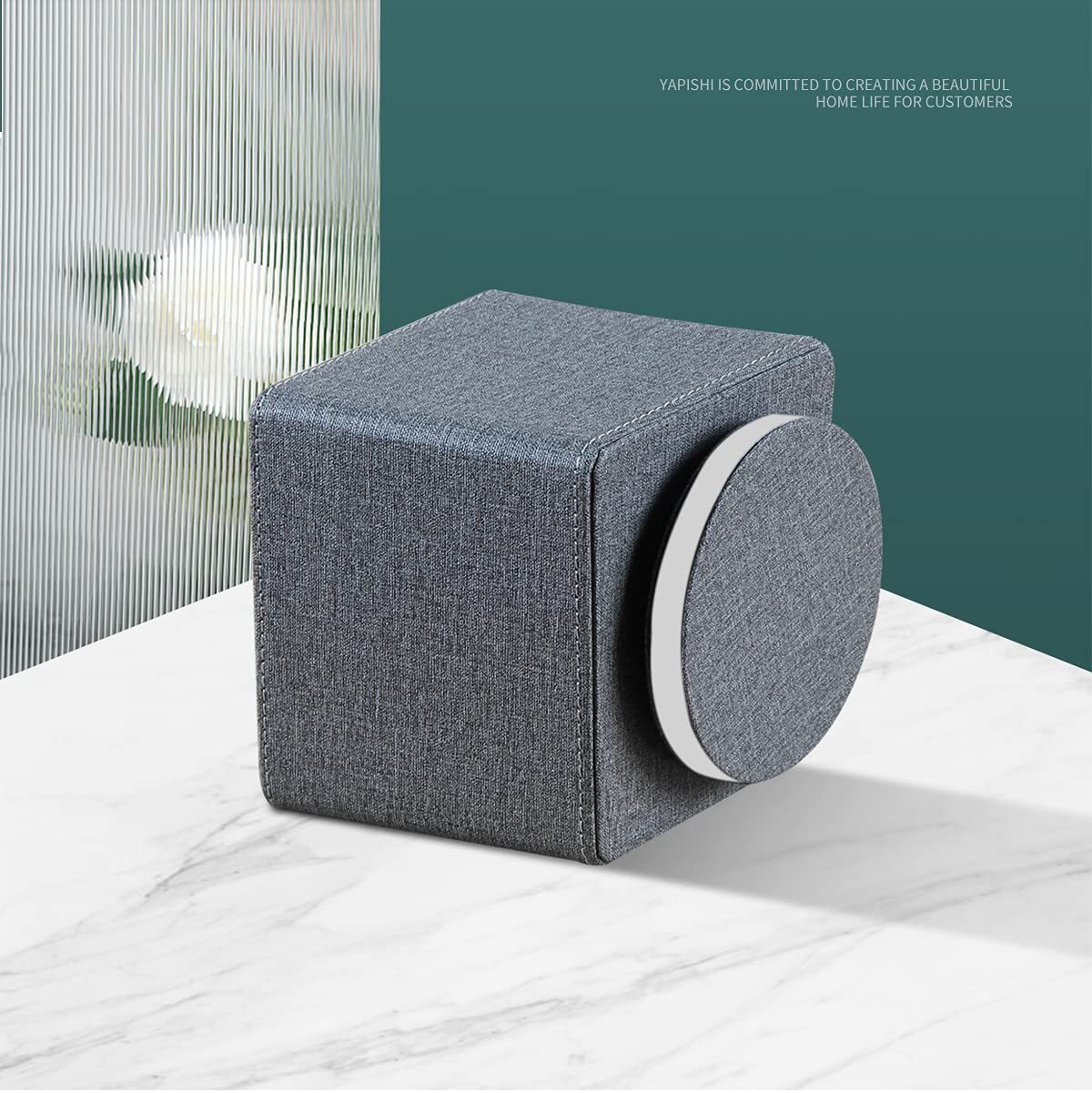 Remote Control Holder PU Leather 360 Swivel Makeup Office Storage Caddy