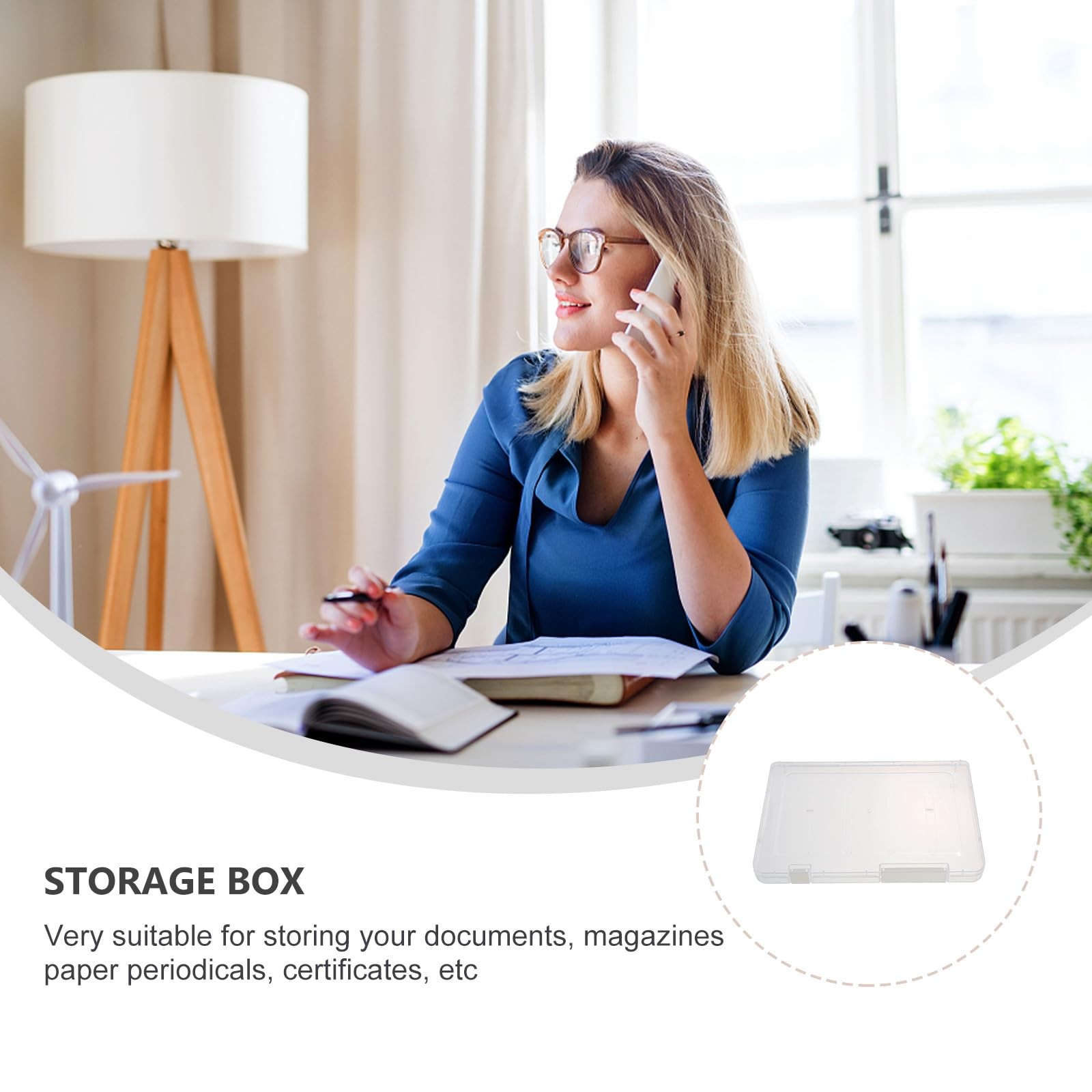 YARNOW A5 Plastic Document Storage Box with Lid Compact Office File