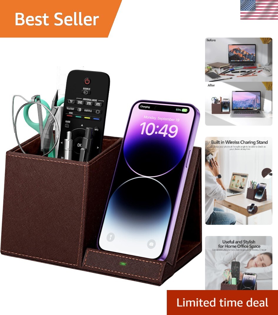 Desk Supplies Organizer, Multi-Functional Pencil Pen Holder with Wireless Cha…
