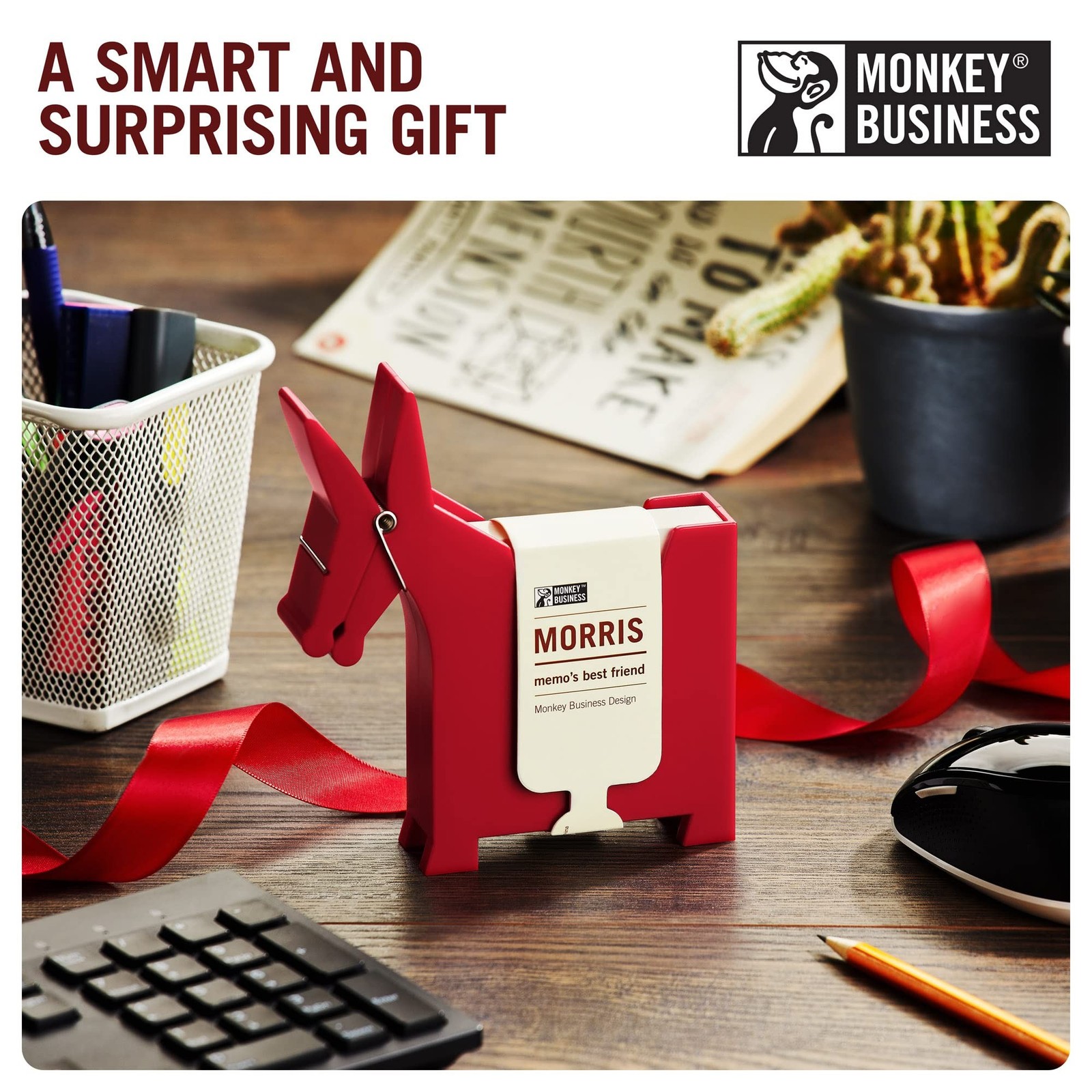 Monkey Business Morris The Donkey: Desktop Memo Holder | Cute Desk Accessorie…