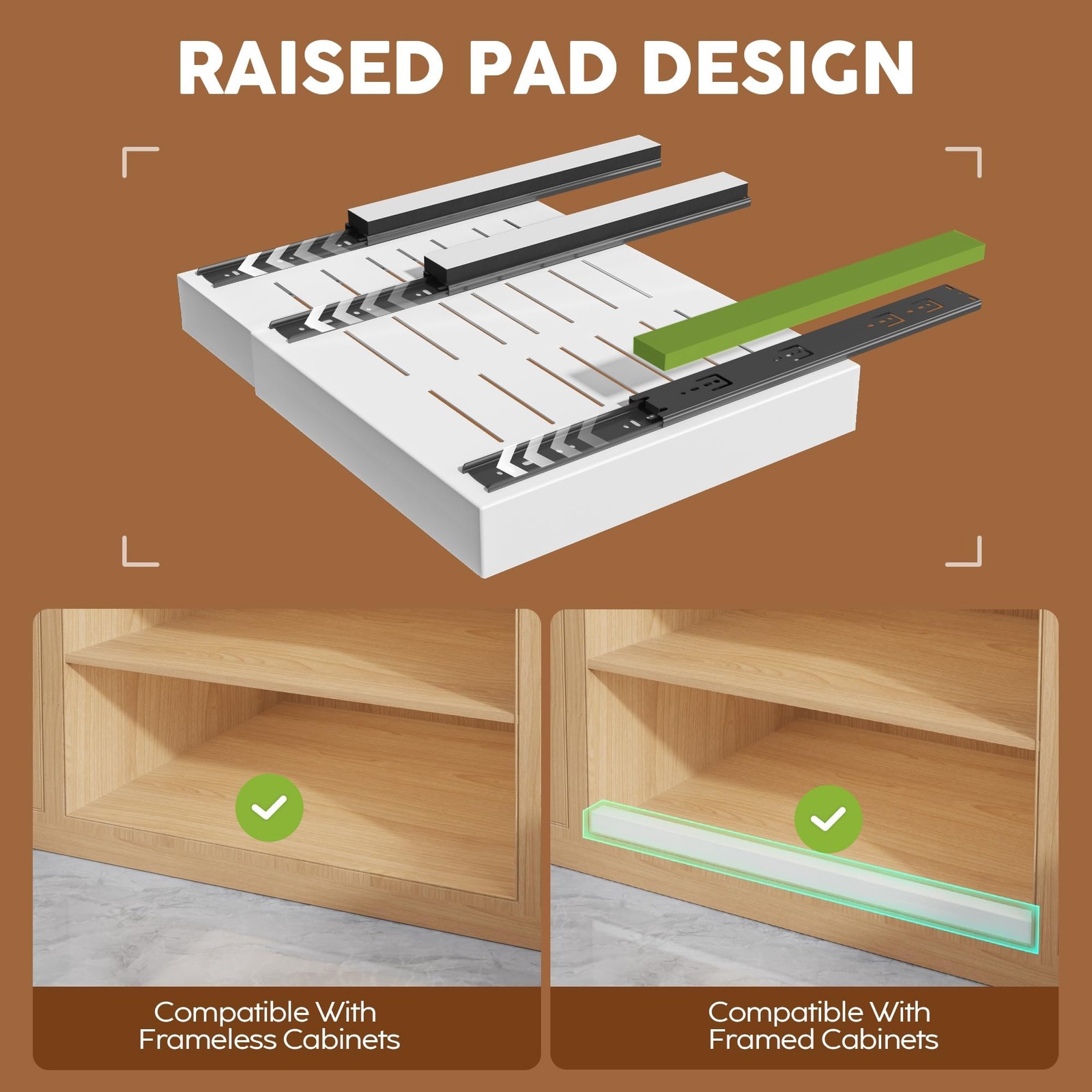 Seinloes 2Pack Expandable Pull Out Cabinet 21″D x 12.05″-20.4″W(2Pack), White