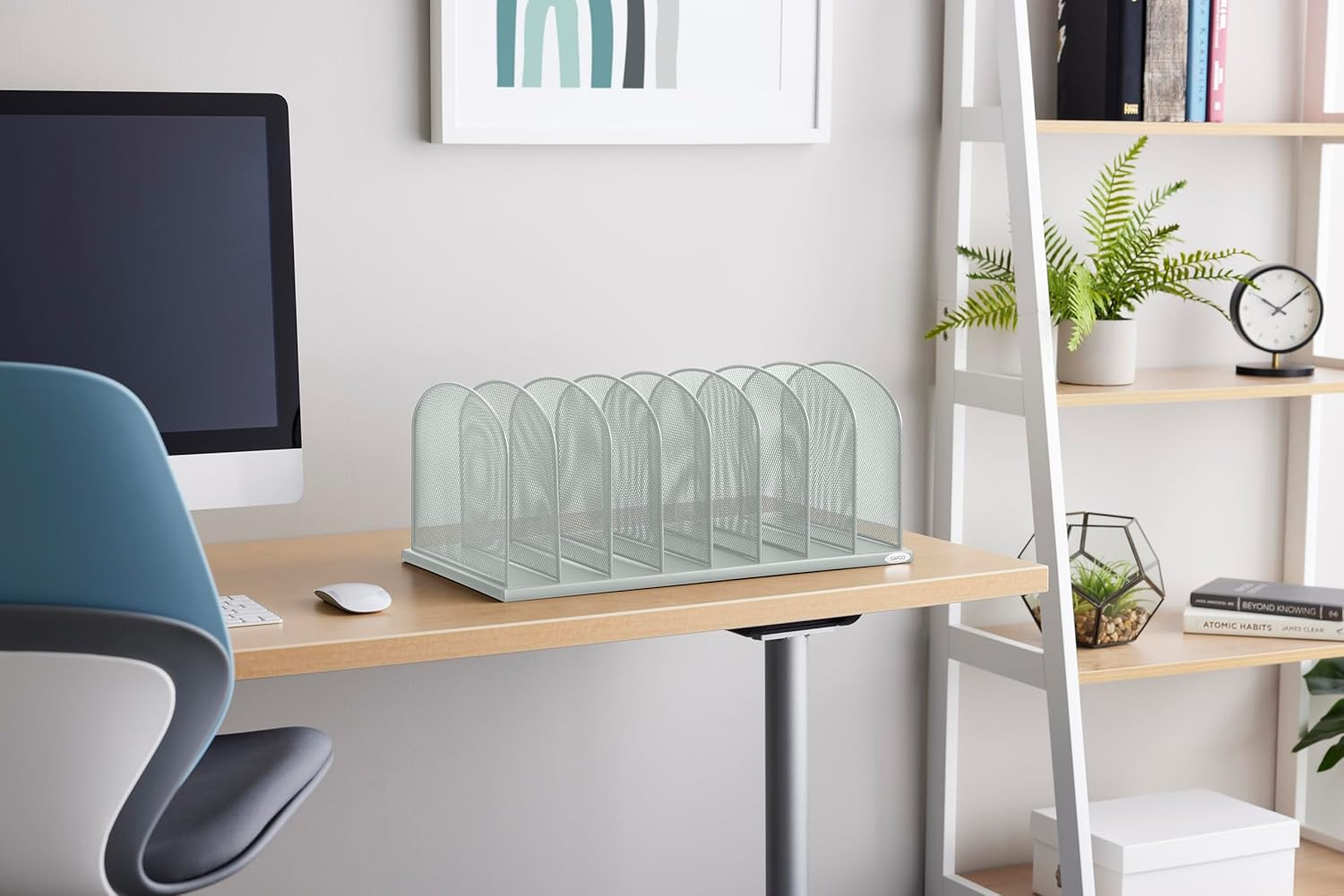 Onyx Desk Organizer with 8 Vertical Sections, File Organizer for Home, Office, C