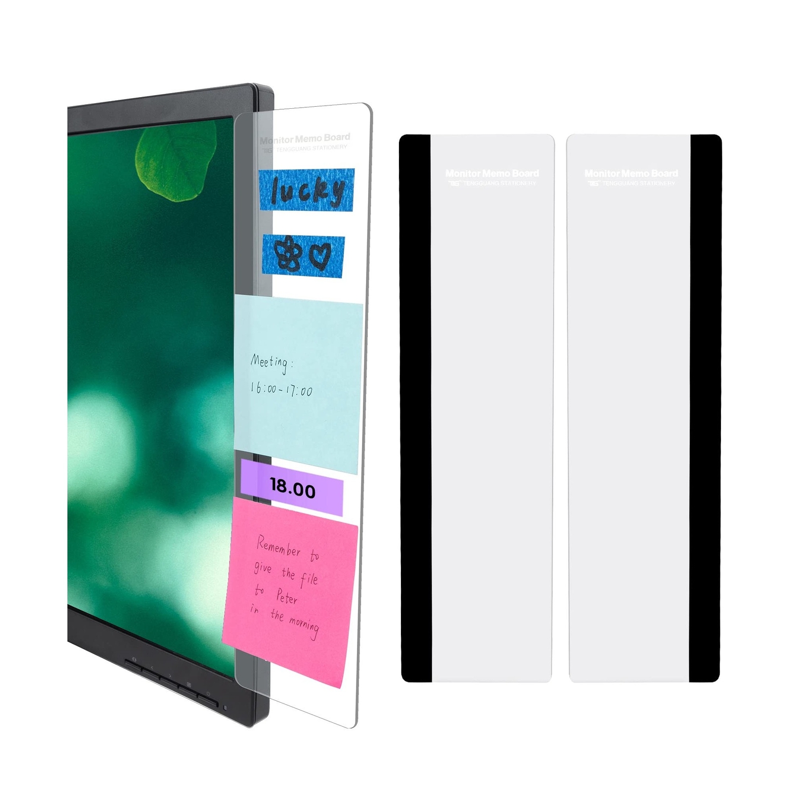 Office Desk Accessories 2pcs Computer Monitor Memo Board Message Board Transp…