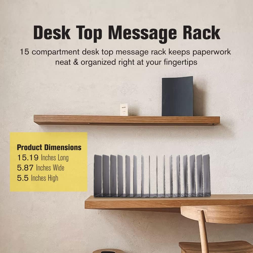 STEELMASTER Desk File Organizer | 15 Compartments | Scratch & Chip-Resistant Fin