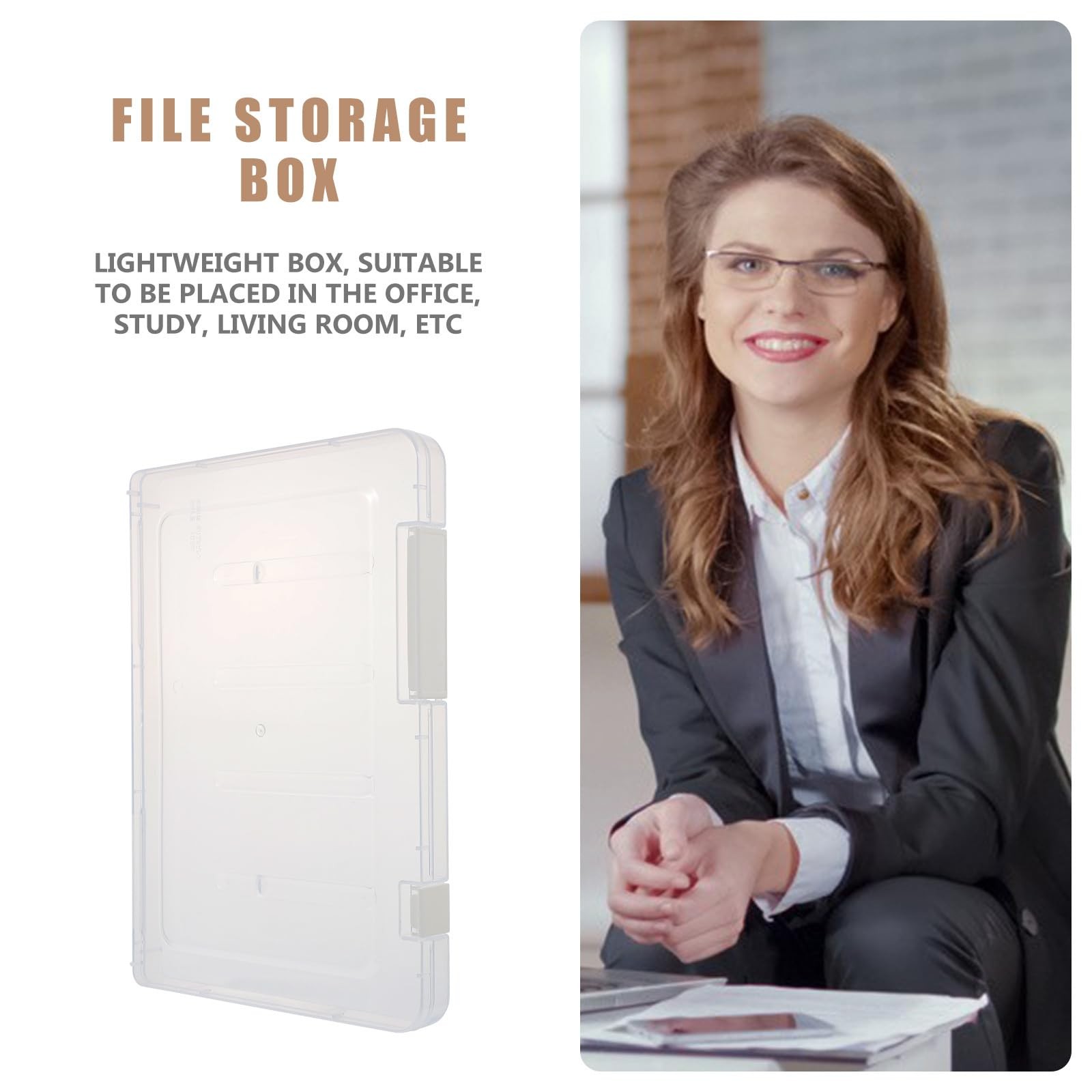 YARNOW A5 Plastic Document Storage Box with Lid Compact Office File