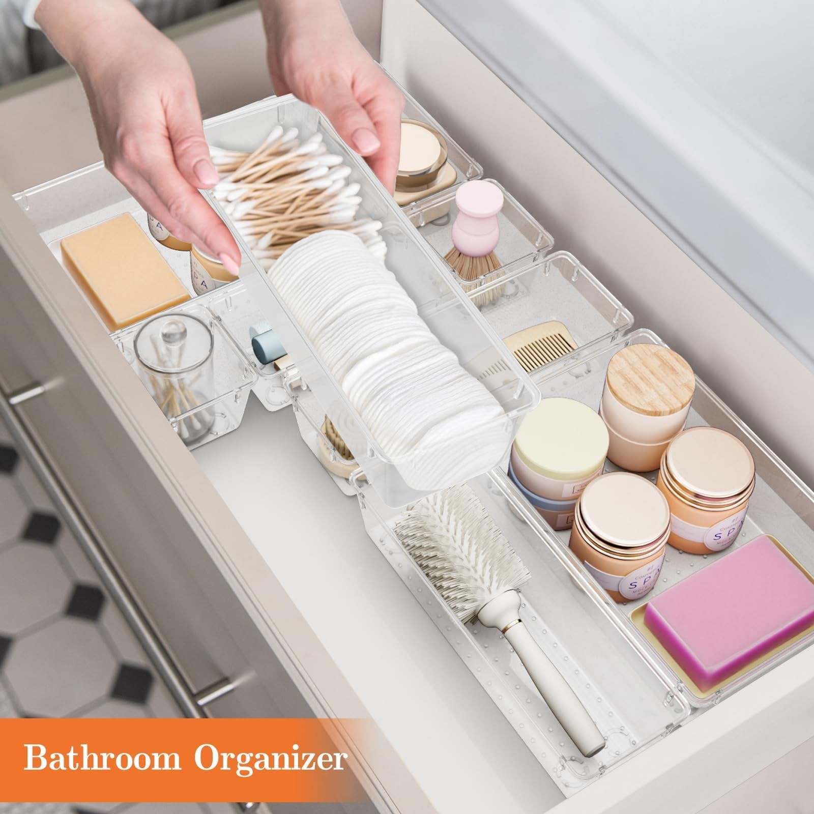 25 PCS Plastic Drawer Organizer Set, 4-Size Versatile Organizer Trays & stora…