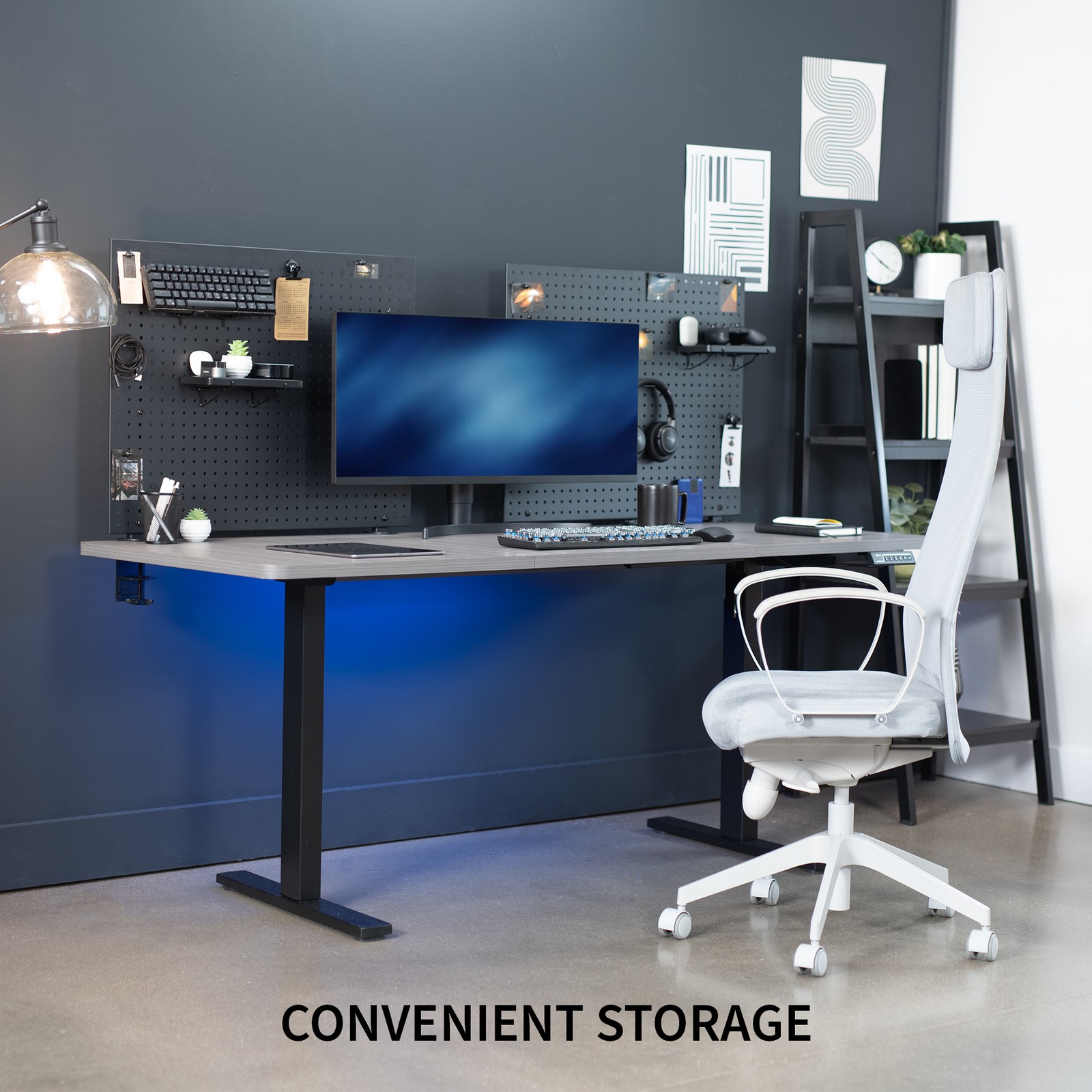 VIVO Dual Steel Clamp-on 60″ x 24″ Desktop Pegboard, Magnetic Privacy Panel