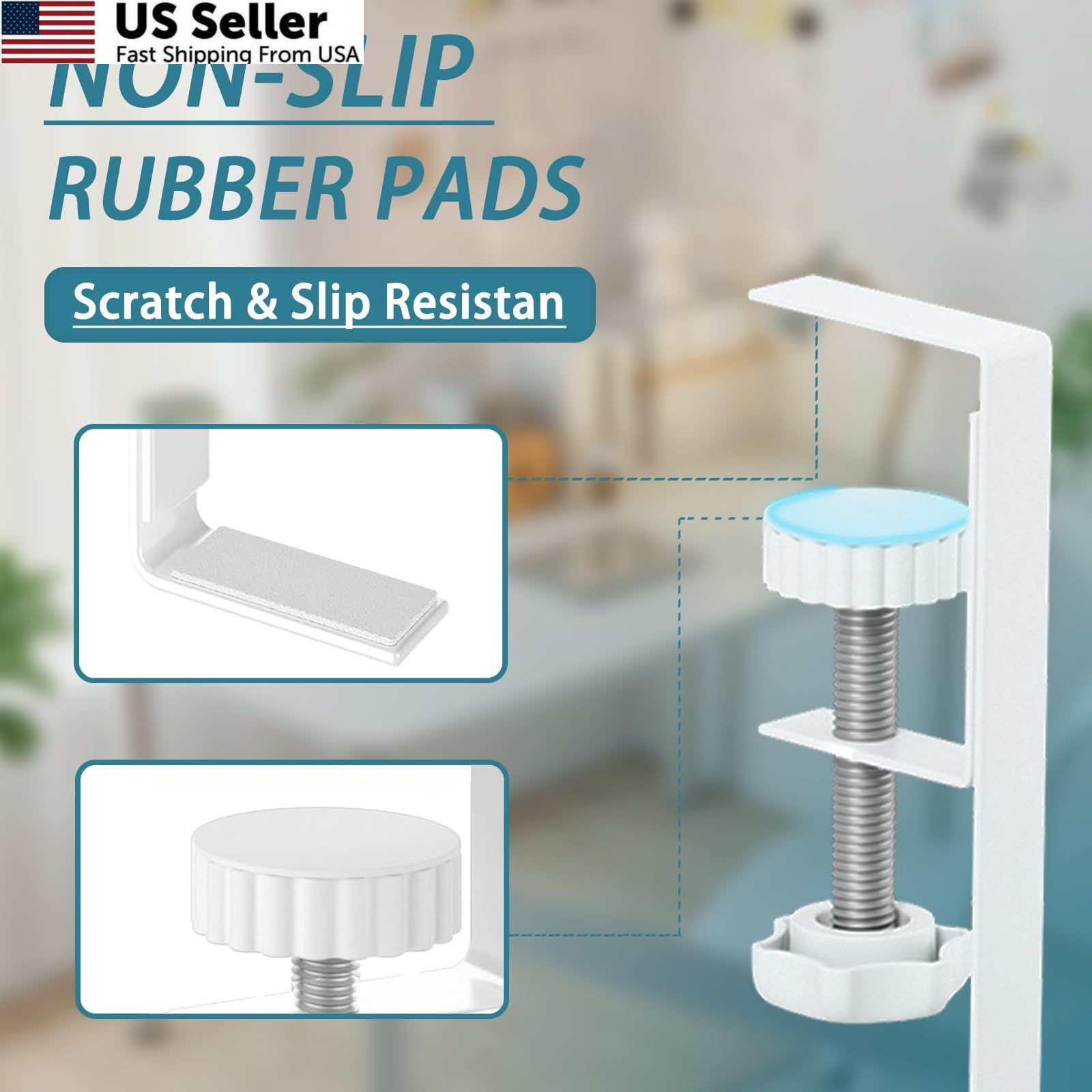 Under Desk Cable Management Tray, No Drill Mesh 1Pack-White (15.3”)
