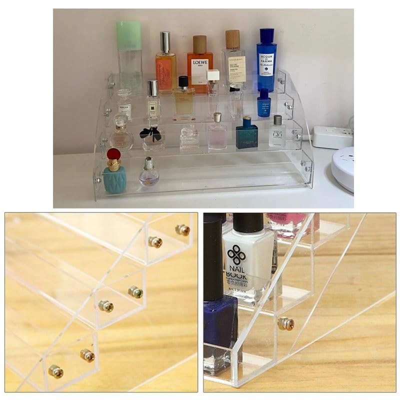 NentMent Nail Polish Organizer Display Rack 4 Layers Clear Transparent